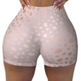 thumbnail image 2 of Rateoe Rose Gold Abstract Spots 1 Printed Power Workout Shorts for Women Tummy Control Squat Proof Ribbed Thick Seamless Scrunch Active Short-Large, 2 of 8
