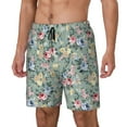 thumbnail image 1 of Lsque Rose Flowers Pattern Mens Swim Trunks- Bathing Suit Compression Liner - Beach Swim Shorts Swimwear - (S-3XL) - Stretch Quick Dry-Small, 1 of 6