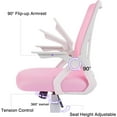 thumbnail image 4 of Mid-Back Swivel Ergonomic Office Chair with Adjustable Arms Mesh Lumbar Support for Computer Task Work, Pink, 4 of 6
