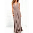thumbnail image 4 of Women'S Multi-Wear Multi-Rope -Back Strap Dress Solid Color High Waist Sleeveless Maxi Dress Khaki XL, 4 of 7