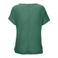 thumbnail image 3 of Summer Tops for Women Short Women Shirts Size Medium Medium T Shirt Womens Top Extra Long Summer Tee Shirts for Woman Tee Shirt Loose Casual Walking T Short Sleeve Casual Green L, 3 of 5