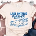 thumbnail image 2 of Lake Ontario Forever Map Shirt Lake Ontario Graphic Tee White Great Lakes Vacation Shirt Toronto Area Top, 2 of 9