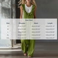 thumbnail image 3 of SAWOBUUN Women Sleeveless Ruffle Trim Wide Leg Jumpsuit Casual V Neck Cotton Loose Fit Overalls Summer Vacation Long Pants, 3 of 6
