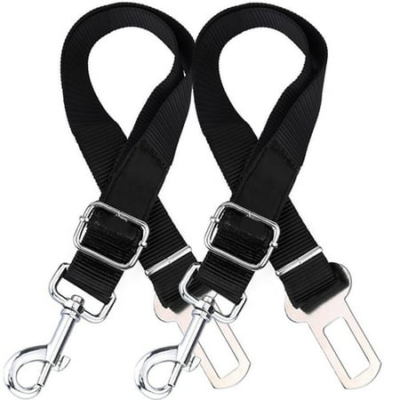2 Pack Adjustable Dog Car Harness Seatbelt Connector Restrain Tether For