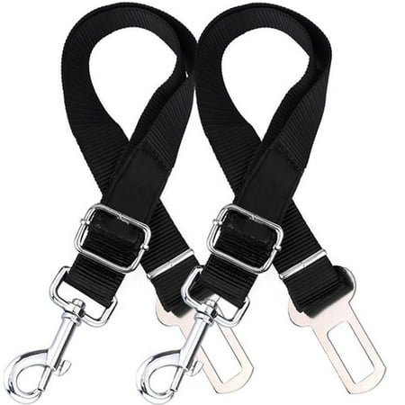 - 2 Pack Adjustable Dog Car Harness Seatbelt Connector Restrain Tether For Pet