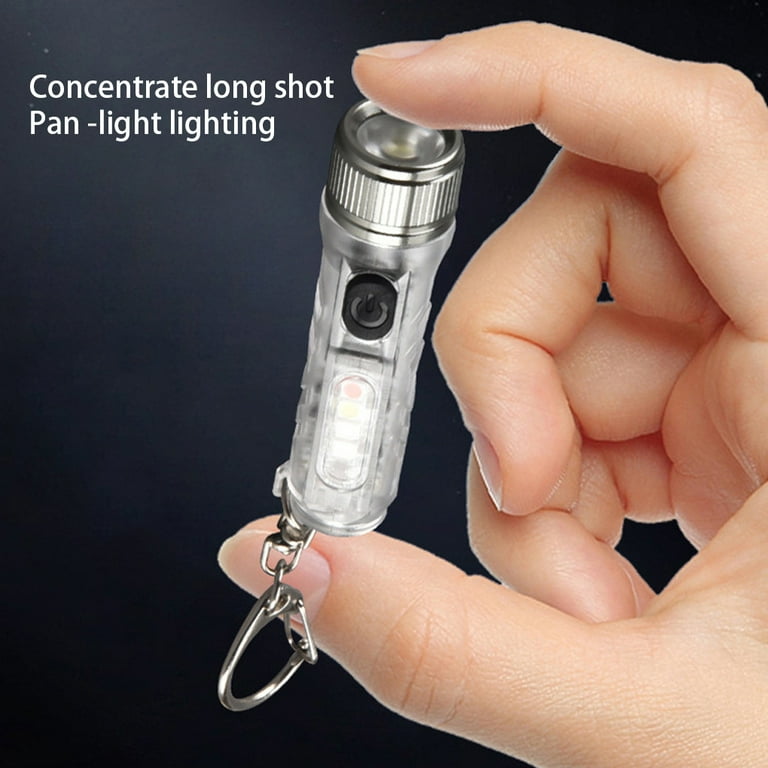TureClos Mini LED Flashlight Outdoor Camping Hiking Walking Portable Pocket Hand Torch with Key Ring, Silver Grey TureClos Mini LED Flashlight Outdoor Camping Hiking Walking Portable Pocket Hand Torch with Key Ring, Silver Grey