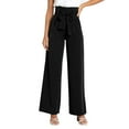 thumbnail image 1 of Ladies Workplace High Waist Straight Pants - Casual Versatile, Belted, Pocket Design, Comfortable Fabric, for Spring/Summer/Autumn, 1 of 7