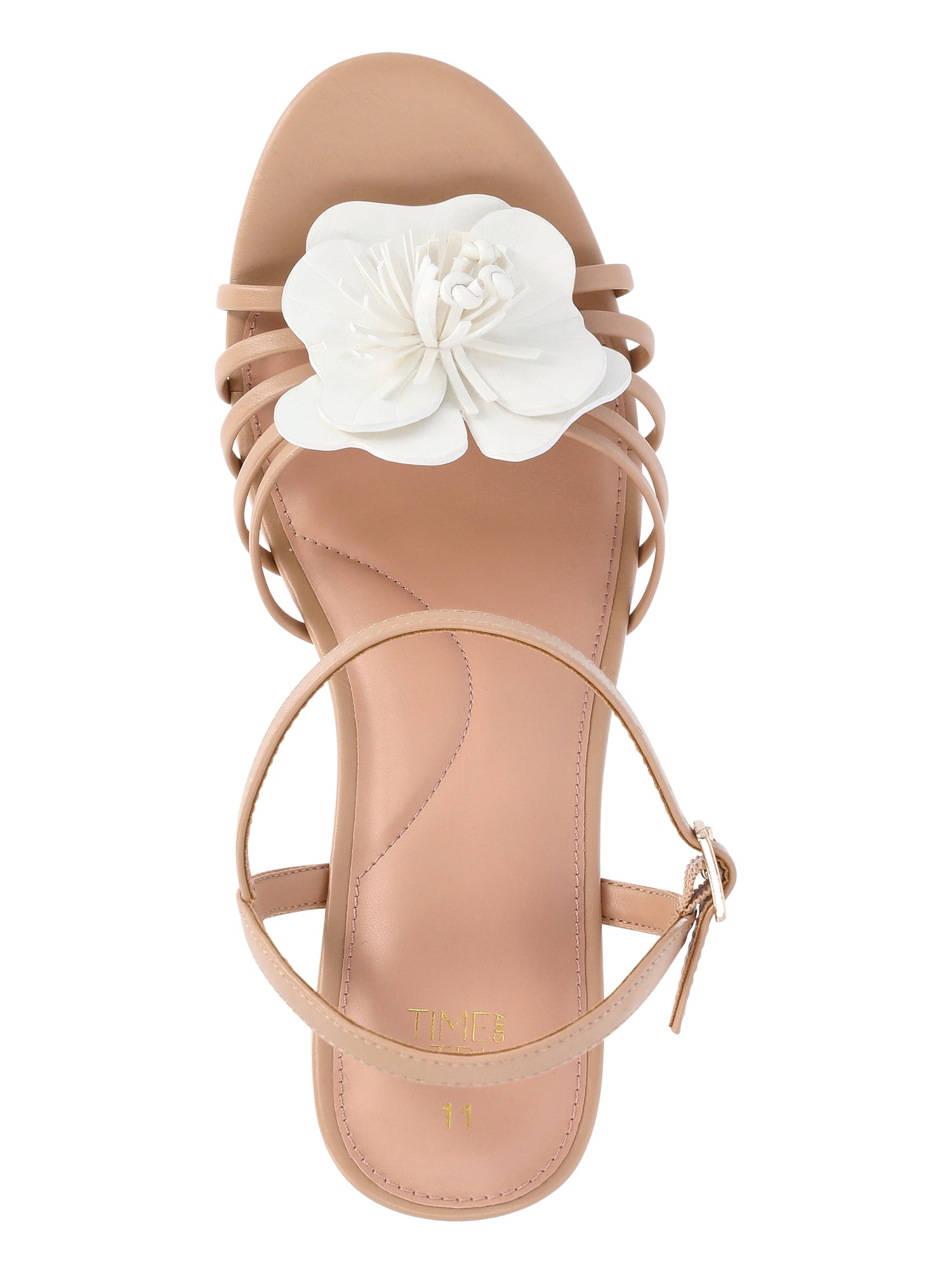 Time and Tru Women's Flower Espadrille Wedge Sandals
