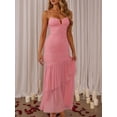 thumbnail image 3 of Biezeib Women Slip Dress, Sleeveless Pleated Solid Slim Fit Summer Long Dress Cocktail Dress, 3 of 6