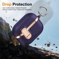 thumbnail image 7 of Dteck Case for Apple AirPods 4th Generation,Shockproof PU Leather with Lock Case Built-in Fold-out Phone Stand Cover with Carabiner Keychain for AirPods 4th Gen (2024), Purple, 7 of 7