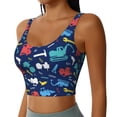 thumbnail image 2 of Xecao Colorful Excavator for Sports Bra with Removable Pads, Crop Tank Top Design, Women's Longline Sports Bra - Non-Wired - Small, 2 of 9