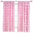 thumbnail image 1 of Kotile Pink Ruffle Curtain 63 Inch Length for Girls Bedroom Shabby Chic Gypsy Layered Ruffled Curtain Panel Rod Pocket Privacy Light Filtering Ruffle Window Curtain 1 Panel W52 x L63 Inch, 1 of 1