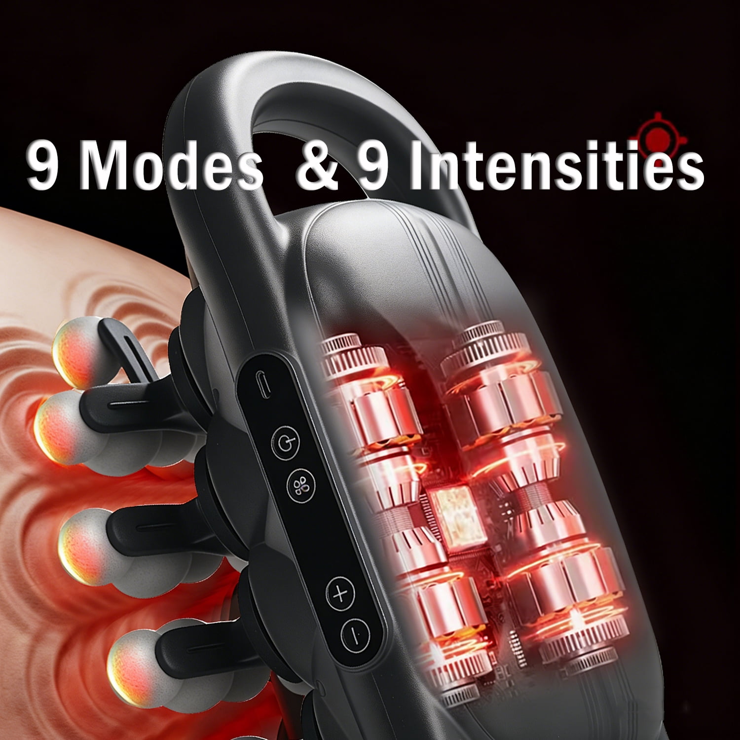 Welan 16 Head Massage Gun Set, Deep Tissue Percussion Massager, 1800mAh Electric Massage Tools with 9 Styles & Levels,Black