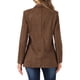 thumbnail image 3 of INSPIRAR CHIC Blazer de mujer con cuello de solapa, un botón, chaqueta de traje de ante sintético XL marrón, 3 of 6