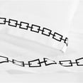 thumbnail image 5 of Superior Chain Links Embroidered Cotton Bed Sheet Set, Queen, White/Black, 5 of 11
