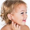 thumbnail image 4 of Bestyle Red Ruby Crystal Butterfly Earring Studs Cute Shiny Pure 925 Sterling Silver Birthstone Earrings for Granddaughter Niece Sister - July, 4 of 9