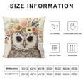 thumbnail image 5 of JEUXUS  Cute Bird Owl Wreath Decorative Throw Pillow Covers Rustic Farmhouse Adorable Animal with Roses Flower Garland Pattern Pillow Cushion Case Cover Home Sofa Decor Pillowcase, 5 of 5