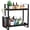 Black, variant on THENNIKIGO Kitchen Counter Storage, Spice Rack, Wooden Shelf Storage withBbasket, Suitable for Kitchen, Bathroom,