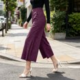 thumbnail image 7 of SBYOJLPB Women's Wide-leg Pants Solid Color Loose Casual Comfortable High-waisted Trousers, 7 of 7