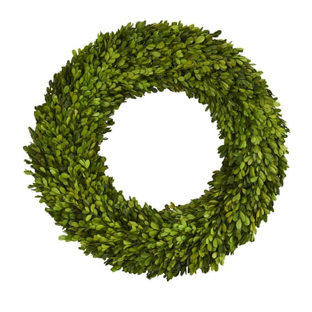 Nearly Natural 24in. Preserved Boxwood Wreath, Green