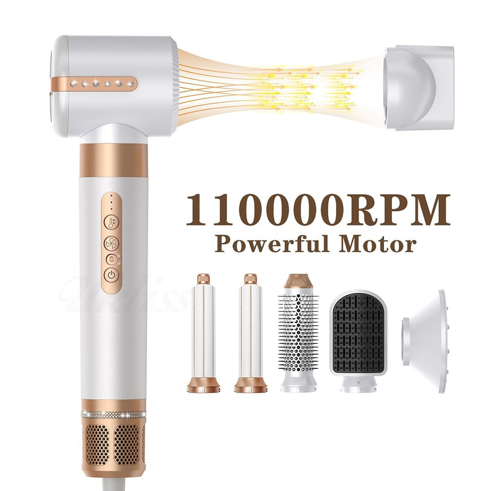7 in 1 Multifunctional Styler Curler Automatic Curling Hair Dryer 1400W Powerful Hair Straightener Set US Plug