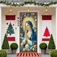 thumbnail image 4 of Uutvery Religious Christmas Door Cover, Nativity Scene Door Hanging with Savior Mary Three Kings, for Church Home Decor Holiday Celebration, Festive Banner for Christmas, 70.87x35.43 inches, 4 of 6