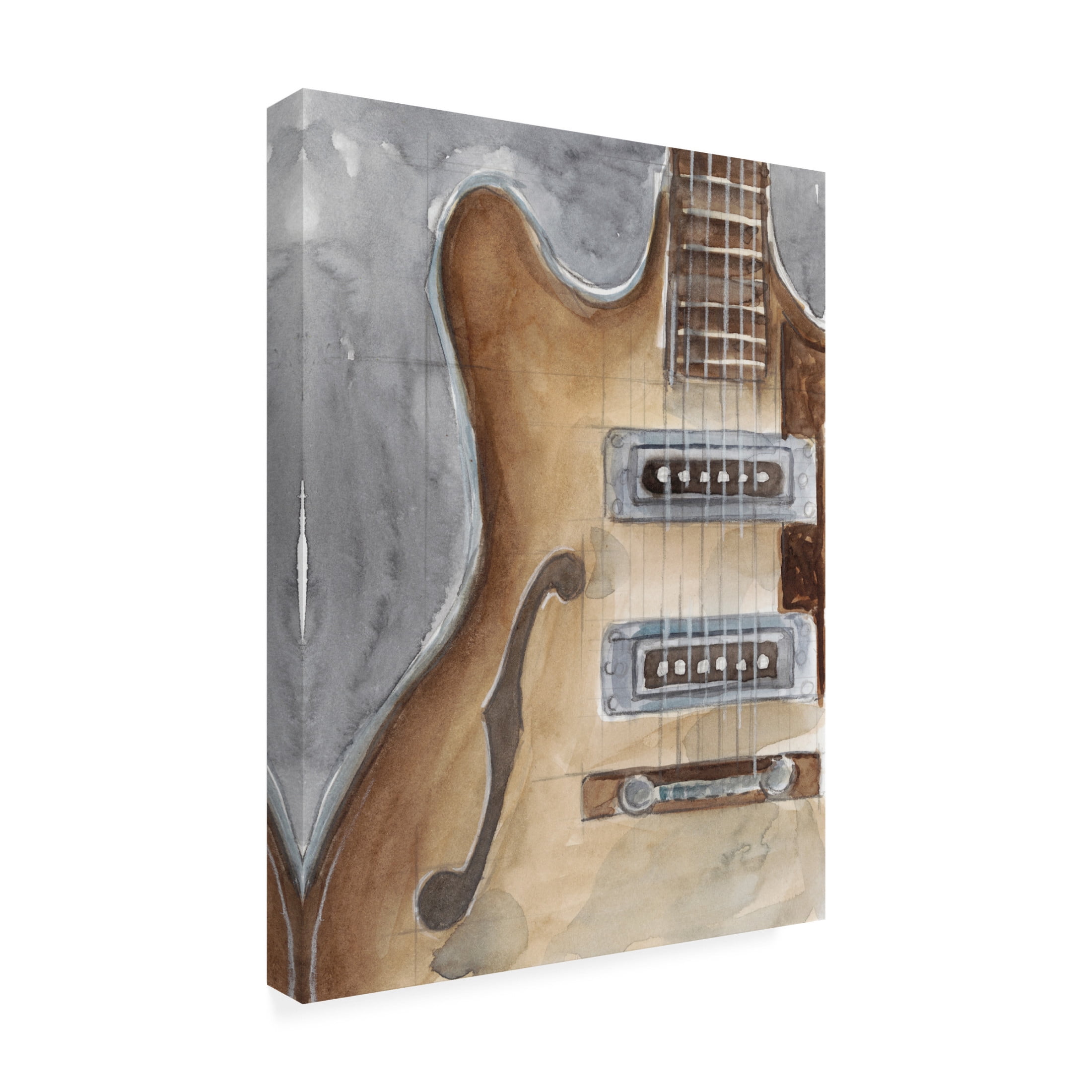 Canvas Wall Art - Ethan Harper 'Watercolor Instrument Study I' Wall Art for Living Room, Bedroom, or Office Décor by Trademark Fine Art - 35 x 47 Inches