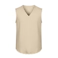 thumbnail image 6 of Mens Big & Tall Linen Tank Tops Plus Size Summer Ripped Shirts for Men Casual Lightweight Sleeveless V Neck Summer Beach Vests S-4X, 6 of 7