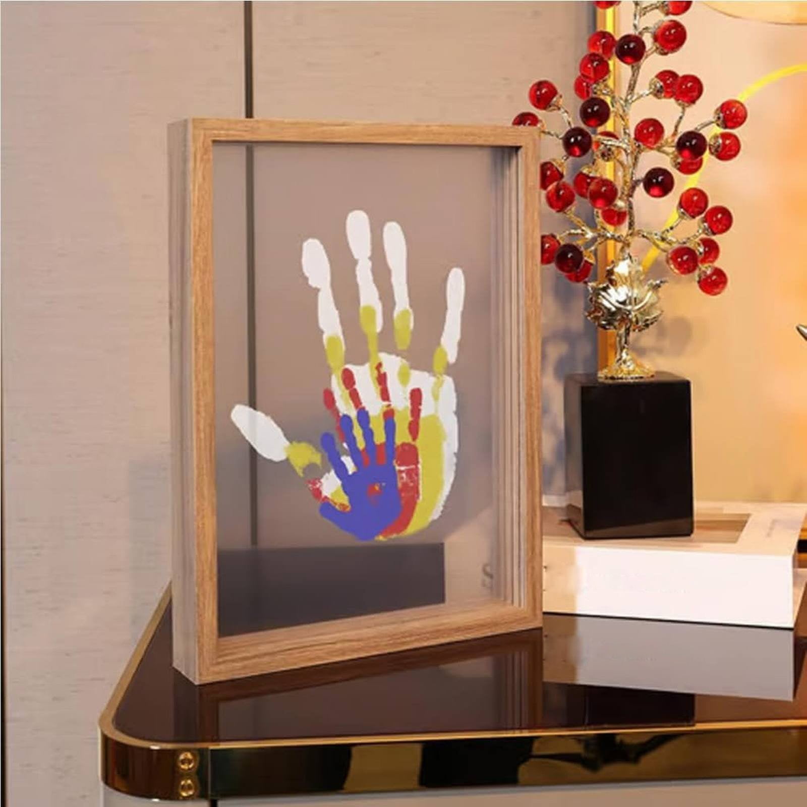 ZMKIAG Family Handprint Kit with Keepsake Frame and Clear Acrylic Sheets - DIY Art Craft for 𝗞𝗶𝗱𝘀, Personalized Gift for New Parents, Grandparents and Memorable Family Activities