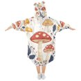 thumbnail image 2 of FORMRS Wearable Blanket Hoodie with Sleeves for Kids Cozy Flannel Sweatshirt, White Mushroom, 2 of 7