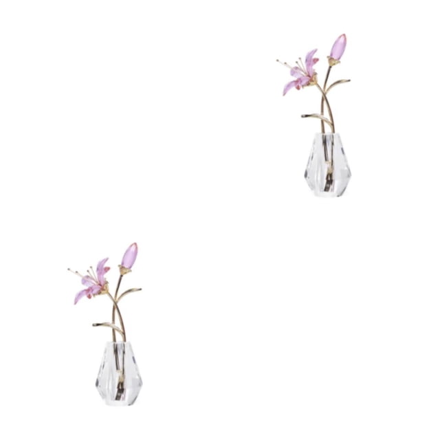 Advancent Estatuilla de flores de cristal transparente Ramos de escritorio Fiesta Día de la madre Type6 NO6