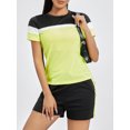 thumbnail image 4 of Conjunto de ropa de mujer Lucakuins, camisetas de manga corta de Color contrastante y pantalones cortos para correr, ropa deportiva de Yoga, chándales de verano Lucakuins  moda, 4 of 9