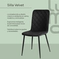 thumbnail image 3 of Set De Comedor 4 Sillas Velvet Mesa Cristal Negro Elegante negro, 3 of 8