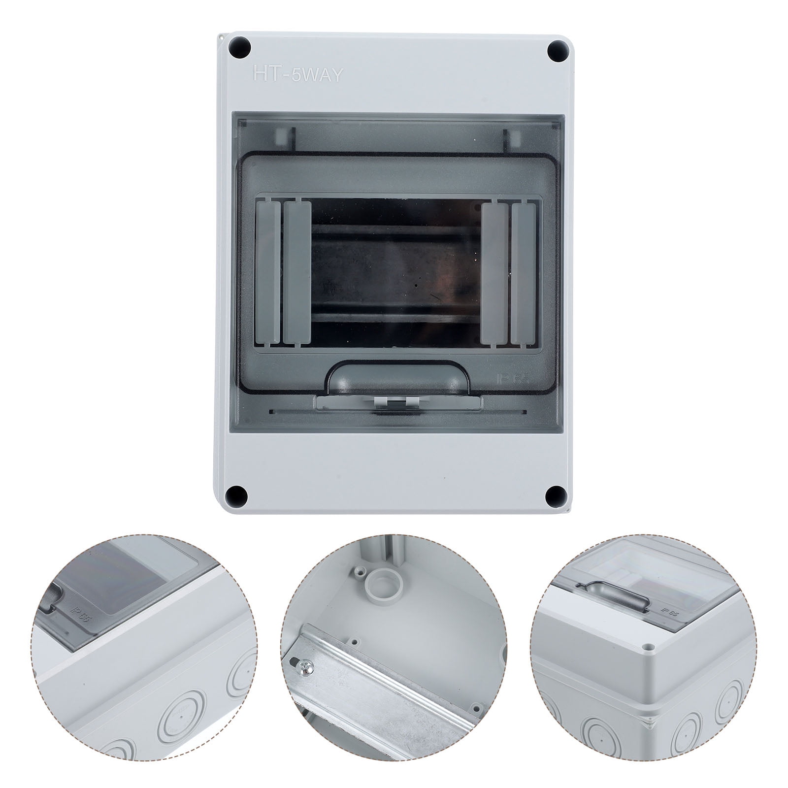 Askfic Circuit Breaker Box 5-Way Rail Power Distribution Box for Indoor/ Breaker 6.02"X4.45"X3.58"