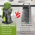 thumbnail image 2 of Rotary Cheese Grater with Handle, 3 Interchangeable Blades, Easy to Clean Vegetable Slicer for Cheese Potato Nuts Chocolate (Green), 2 of 6