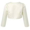 thumbnail image 2 of Fldy Kids Flower Girls Cover Up Bolero Long Sleeve Floral Embroidery Pageant Wedding Shrug Cardigan Champagne 90, 2 of 7