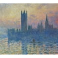 thumbnail image 2 of Claude Monet 13x12 Black Ornate Wood Framed Double Matted Museum Art Print Titled: The Houses of Parliament, Sunset (1903), 2 of 5
