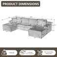 thumbnail image 3 of Tmsan 134" U Shaped Boneless Couch,Comfy Cloud Deep Seat, Modular Sectional Sofa with Cup Holders, Free Combination, Modern Corduroy Foam Compressed Sofas Set for Living Room, Apartment ,Black, 3 of 7