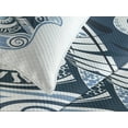 thumbnail image 4 of Ambesonne Evil Eye Quilted Bedspread Set 3 Pcs, Luck Piece, King Size, Dark Blue Pale Blue, 4 of 5
