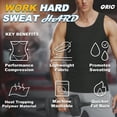 thumbnail image 5 of QRIC Men Sweat Sauna Vest Waist Trainer Body Shaper Hot Thermo Polymer Sport Fitness Gym Workout Tank Top, 5 of 6