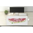 thumbnail image 2 of Watercolor Computer Mouse Pad, Hello Summer Words with Fresh Watermelon and Poppies Picture, Rectangle Non-Slip Rubber Mousepad X-Large, 35" x 15" Gaming Size, Pink Mint Green, by Ambesonne, 2 of 2