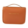 thumbnail image 2 of Bolsa de Aseo para Colgar, Bolsa de Maquillaje de Viaje, Estuche de Viaje para Cosméticos, Compacto con Gancho, Bolsa Multiusos, Regalo de Cumpleaños Marrón, 2 of 7