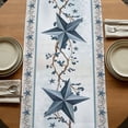thumbnail image 5 of Country Star Blue Table Runner, Farmhouse Vintage Branches Wooden Washable Cotton Linen Table Runners 108 Inches Long, Dresser Scarf Runner for Dining/Living Room/Kitchen/Square Tables 13''x108'', 5 of 9