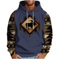 thumbnail image 3 of DODADAWANJ Aztec Hoodies for Men Elk Print Hooded Pullover Big and Tall Color Block Casual Sweatshirts for Camping Tracking L, 3 of 6