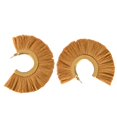 thumbnail image 3 of Blesiya Big Drop Tassel Pendientes Boho Decración Fiesta Geométrica C Forma marrón Zulema C Hoop Tassel Earrings, 3 of 8