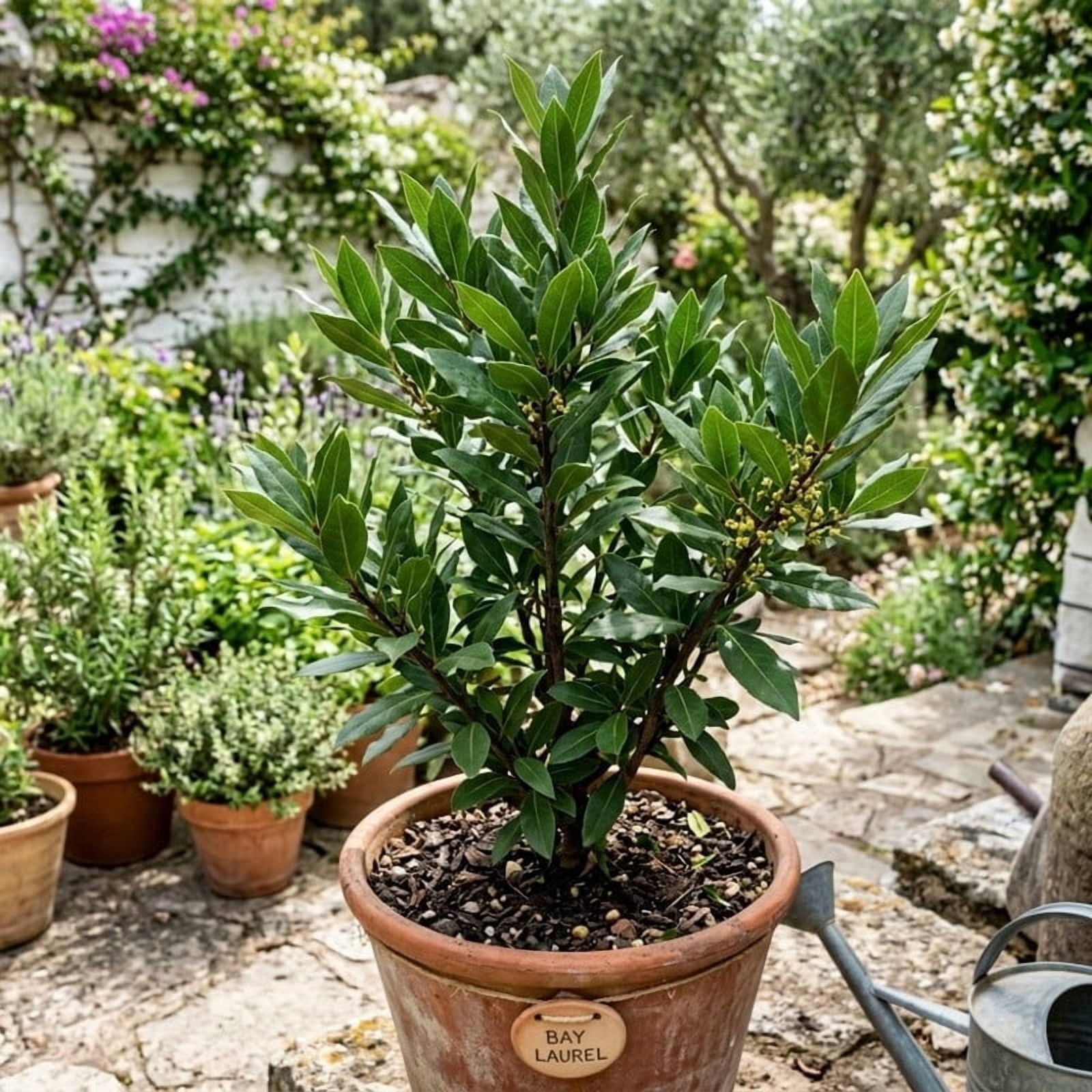 Bay Leaf Live Plant, 4 to 6 Inch Tall, Indoor Outdoor Potted, Herb Plant Compact Upright Growth Perennial