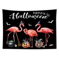 thumbnail image 3 of HVEST Funny Flamingo Halloween Tapestry Wall Hanging Orange Pumpkin with Magic Witch Hat Broom Wall Tapestry for Bedroom Aesthetic Black Tapestry for Living Room College Dorm Decor,59Wx51H inch, 3 of 6