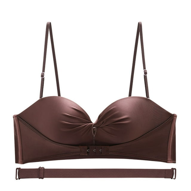 Birdeem Front Buckle Thin Bra Non-Slip Upper Support Big Chest Show Small Invisible Bra Wedding Party Special Glossy Underwear