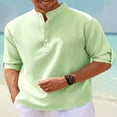 thumbnail image 3 of Hawaiian Seersucker Cardigan Men‘s Button Down Long Sleeve Plus Size Shirt, 3 of 5