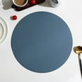 thumbnail image 7 of Moocorvic Round Leather Placemat Solid Colour Faux Leather Placemats , Coffee Mats, Kitchen Table Mats, Waterproof, Easy To Clean Kitchen Table Mats,, 7 of 7